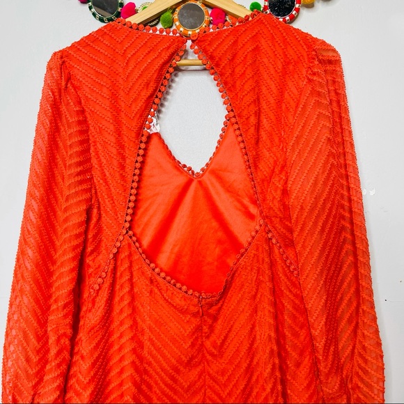 FAVLUX chevron red textured tiered mini dress - Picture 7 of 11